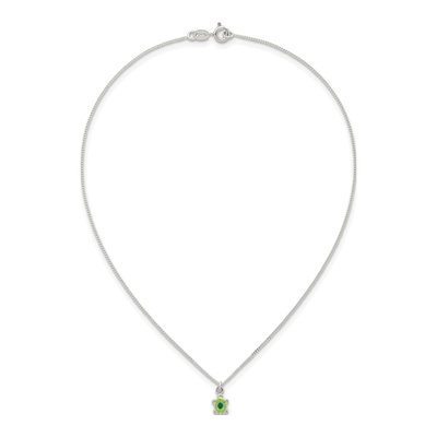 Girls' Sterling Silver Green Turtle Necklace & Earring Set – view 6