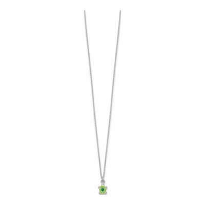 Girls' Sterling Silver Green Turtle Necklace & Earring Set – view 7