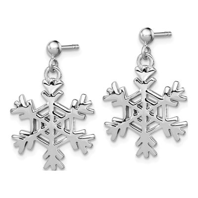 Sterling Silver Snowflake Earrings & Pendant Set – view 3
