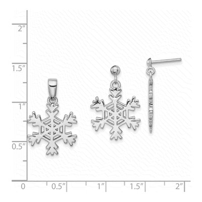 Sterling Silver Snowflake Earrings & Pendant Set – view 6