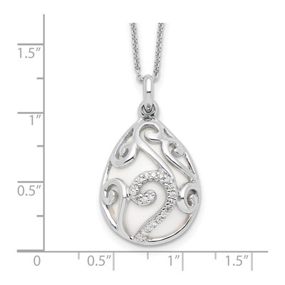 Sterling Silver Agate & CZ Dew of Heaven Necklace – view 3
