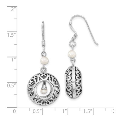 Sterling Silver Freshwater Cultured Pearl Dangle Earrings – view 4