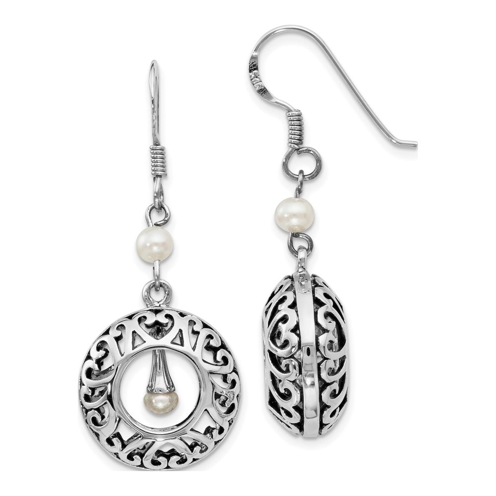 Sterling Silver Freshwater Cultured Pearl Dangle Earrings