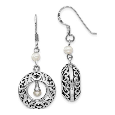 Sterling Silver Freshwater Cultured Pearl Dangle Earrings