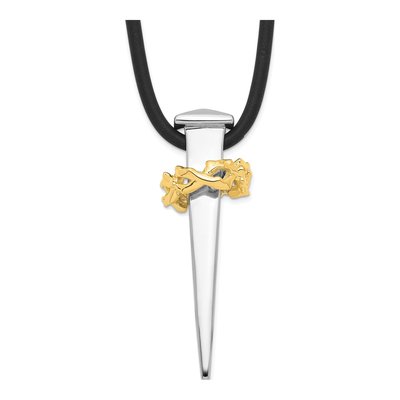 Gold-Plated Sterling Silver 'no Greater Love' Nail Necklace