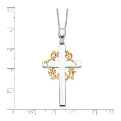Gold-Plated Sterling Silver Cross Pendant Necklace – view 3