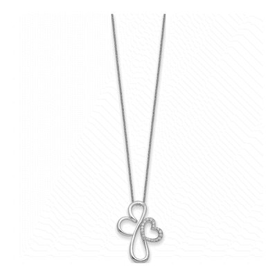 Sterling Silver CZ Everlasting Love Pendant Necklace – view 2