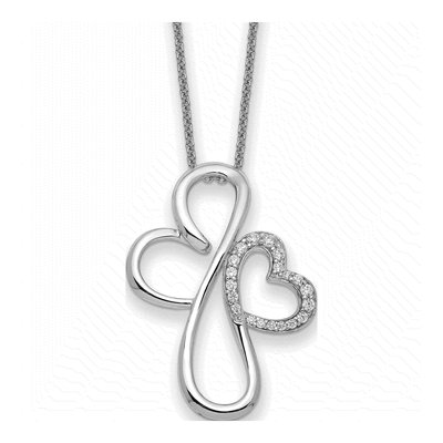 Sterling Silver CZ Everlasting Love Pendant Necklace