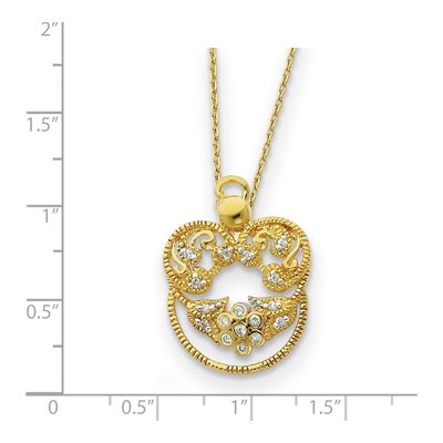 Sterling Silver CZ Angel of Grace Necklace – view 2