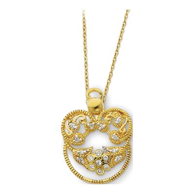 Sterling Silver CZ Angel of Grace Necklace