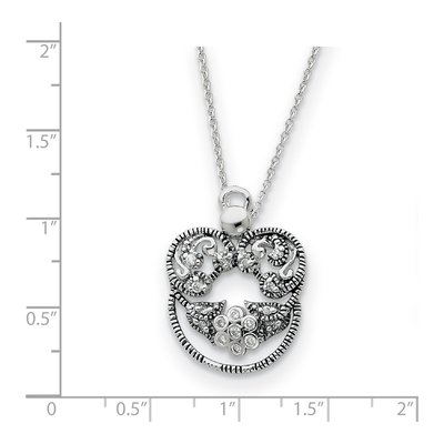 Sterling Silver CZ Antiqued Angel of Grace Necklace – view 2