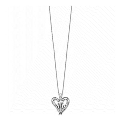 Sterling Silver CZ Angel of Friendship Pendant Necklace – view 2