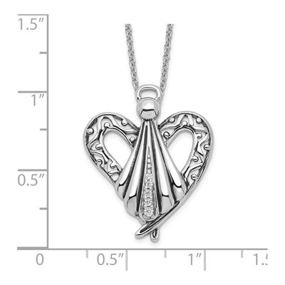 Sterling Silver CZ Angel of Friendship Pendant Necklace – view 3