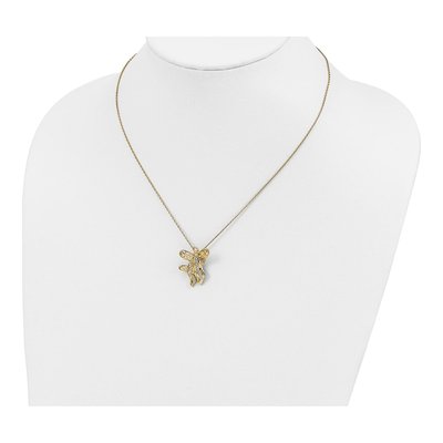 Gold-Plated Sterling Silver CZ Angel of Motherhood Pendant Necklace – view 5
