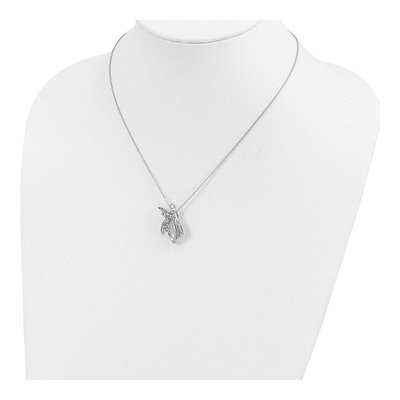 Sterling Silver CZ Angel Pendant Necklace – view 5