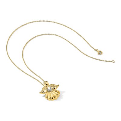 Gold-Plated Sterling Silver CZ Angel of Remembrance Pendant Necklace – view 7