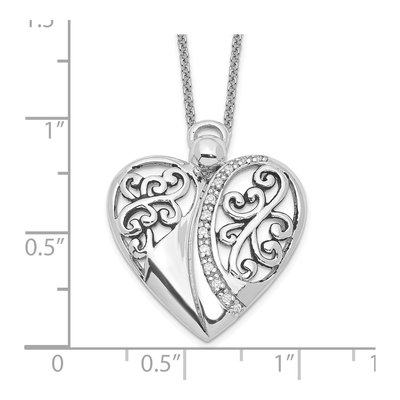 Sterling Silver CZ Angel of Love Pendant Necklace – view 3