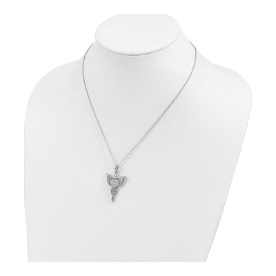 Sterling Silver CZ Angel Pendant Necklace – view 5