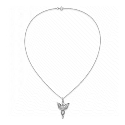 Sterling Silver CZ Angel Pendant Necklace – view 6