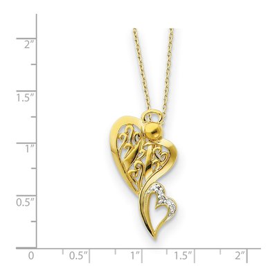 Sterling Silver CZ Angel of Protection Pendant Necklace – view 2