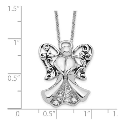 Sterling Silver CZ Angel of Strength Pendant Necklace – view 3
