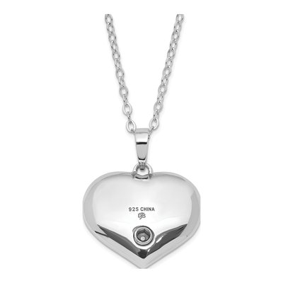 Sterling Silver CZ Heart Ash Holder Pendant Necklace – view 3