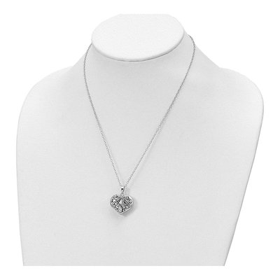 Sterling Silver CZ Heart Ash Holder Pendant Necklace – view 6
