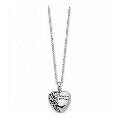 Sterling Silver Antiqued Heart Ash Holder Pendant Necklace – view 2
