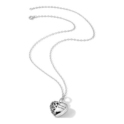 Sterling Silver Antiqued Heart Ash Holder Pendant Necklace – view 7