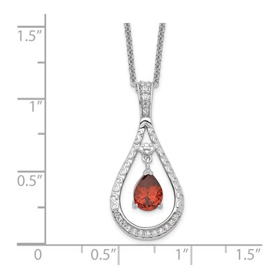 Sterling Silver CZ January Tear Drop Necklace – view 3
