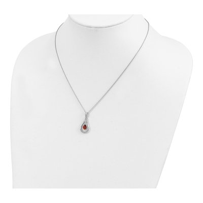 Sterling Silver CZ January Tear Drop Necklace – view 5