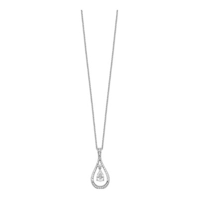 Sterling Silver CZ April Tear Necklace – view 2