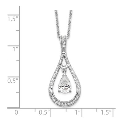 Sterling Silver CZ April Tear Necklace – view 3