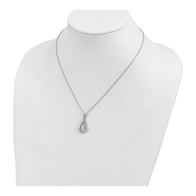 Sterling Silver CZ April Tear Necklace – view 5