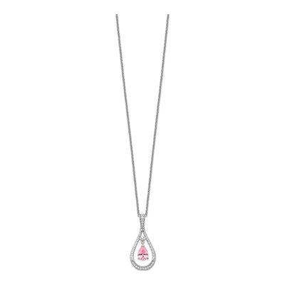 Sterling Silver CZ Never Forget Tear Necklace – view 2