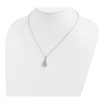Sterling Silver CZ Never Forget Tear Necklace – view 5