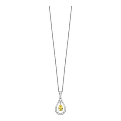 Sterling Silver CZ November Teardrop Necklace – view 2