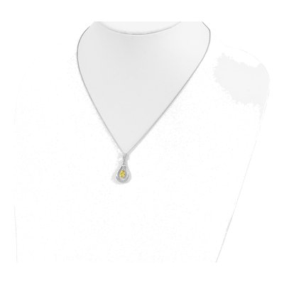 Sterling Silver CZ November Teardrop Necklace – view 5