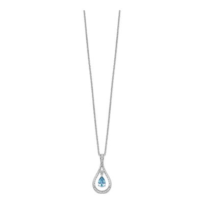 Sterling Silver CZ December Tear Necklace – view 2