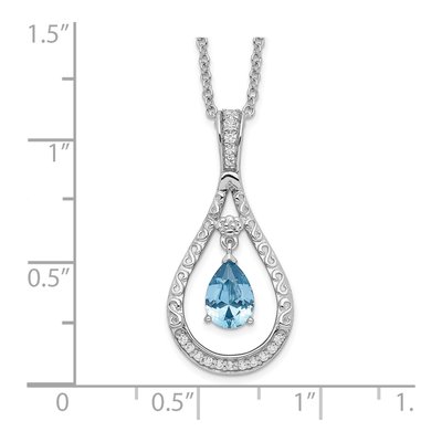 Sterling Silver CZ December Tear Necklace – view 3