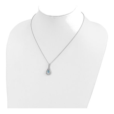 Sterling Silver CZ December Tear Necklace – view 5