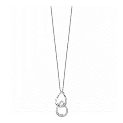 Sterling Silver CZ Tears to Share Necklace – view 2