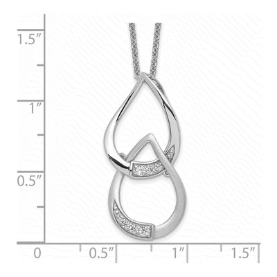 Sterling Silver CZ Tears to Share Necklace – view 3