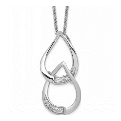 Sterling Silver CZ Tears to Share Necklace