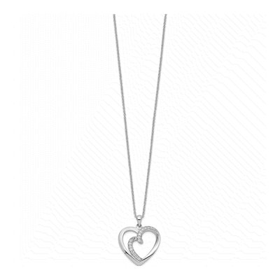 Sterling Silver CZ Two Souls Heart Necklace – view 2
