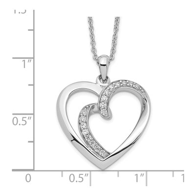 Sterling Silver CZ Two Souls Heart Necklace – view 3