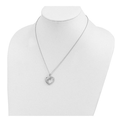 Sterling Silver CZ Two Souls Heart Necklace – view 5