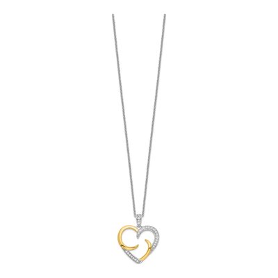 Gold-Plated Sterling Silver CZ Heart Necklace – view 2