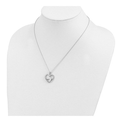 Gold-Plated Sterling Silver CZ Heart Necklace – view 5