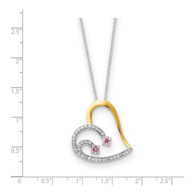 Sterling Silver CZ 'forever by Your Side' Pendant Necklace – view 2